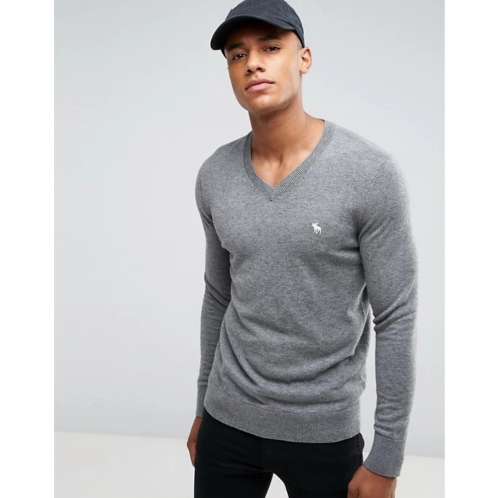 ABERCROMBIE & FITCH Gray Wool Blend Sweater XL